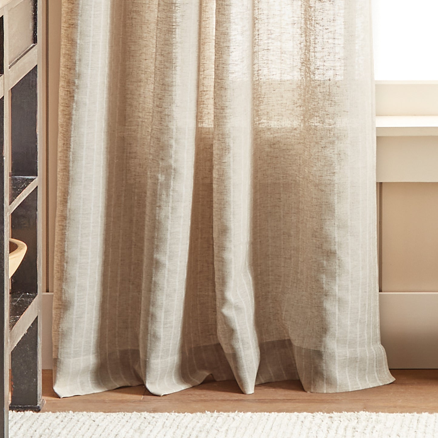 Martha Stewart Linen Stripe Curtain Panel