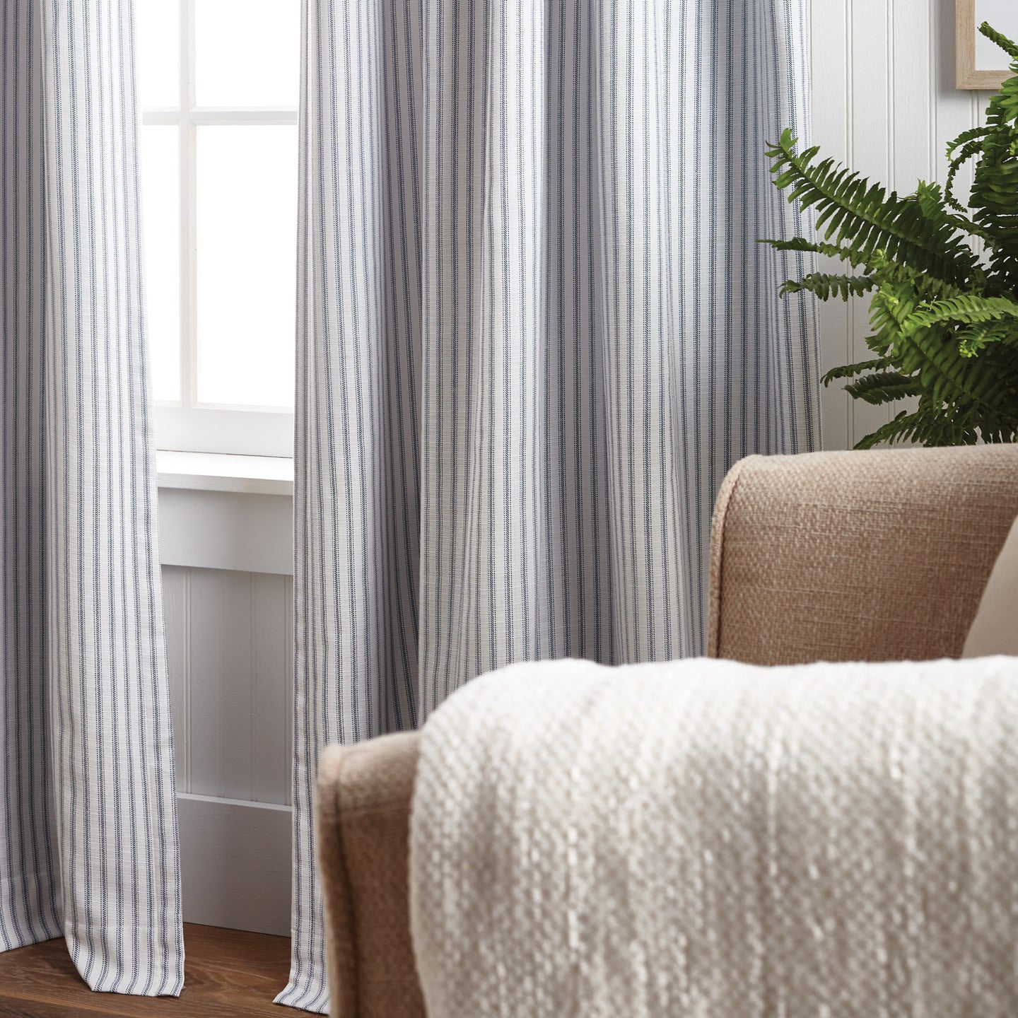 Martha Stewart Ticking Stripe Curtain Panel Pair – decoratd