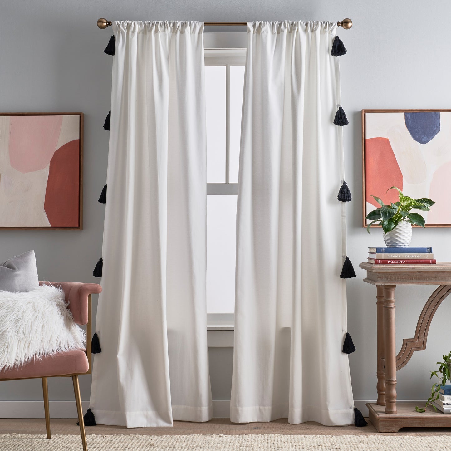 Peri Home Chunky Tassel Curtain Panel