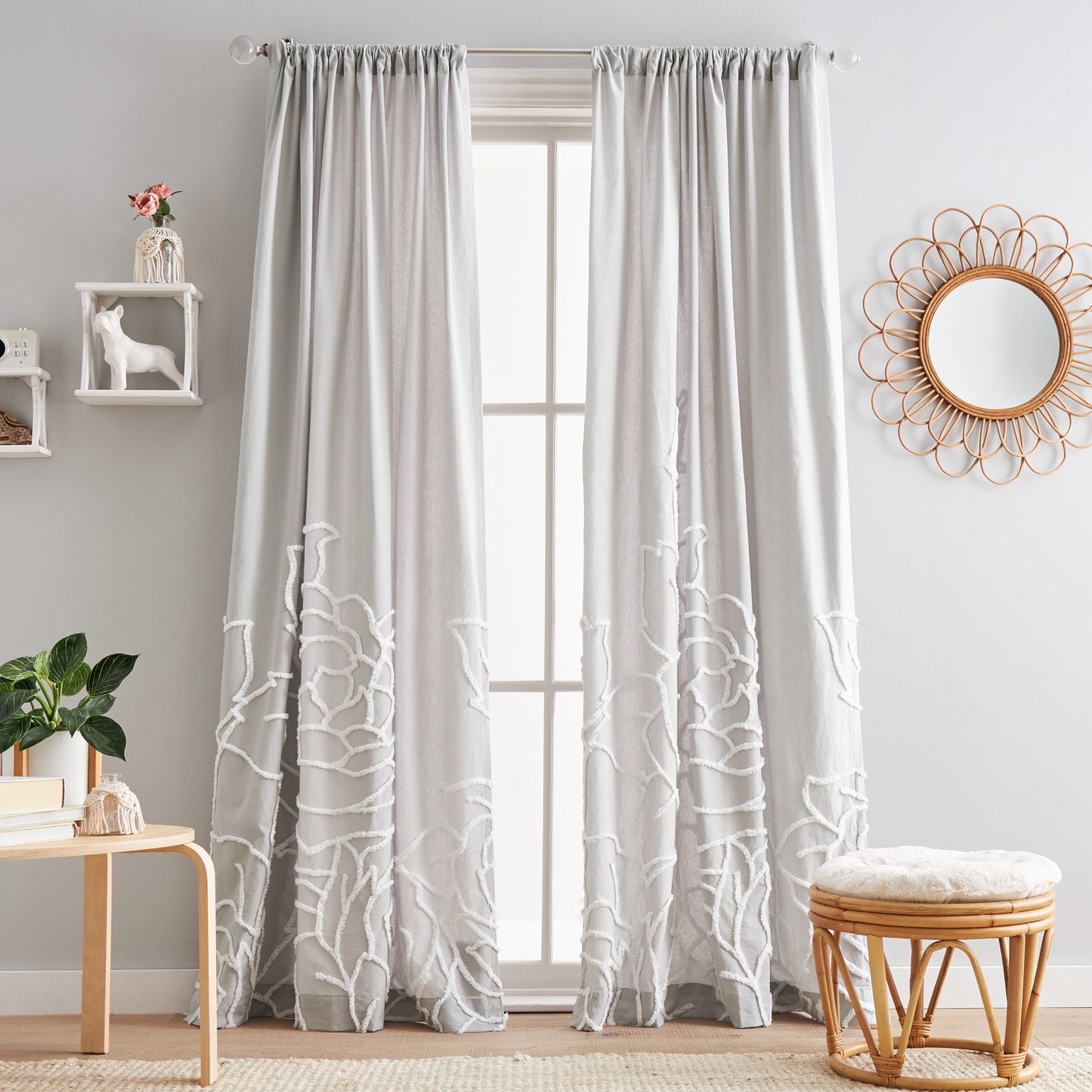 Peri Home Chenille Rose Curtain Panel