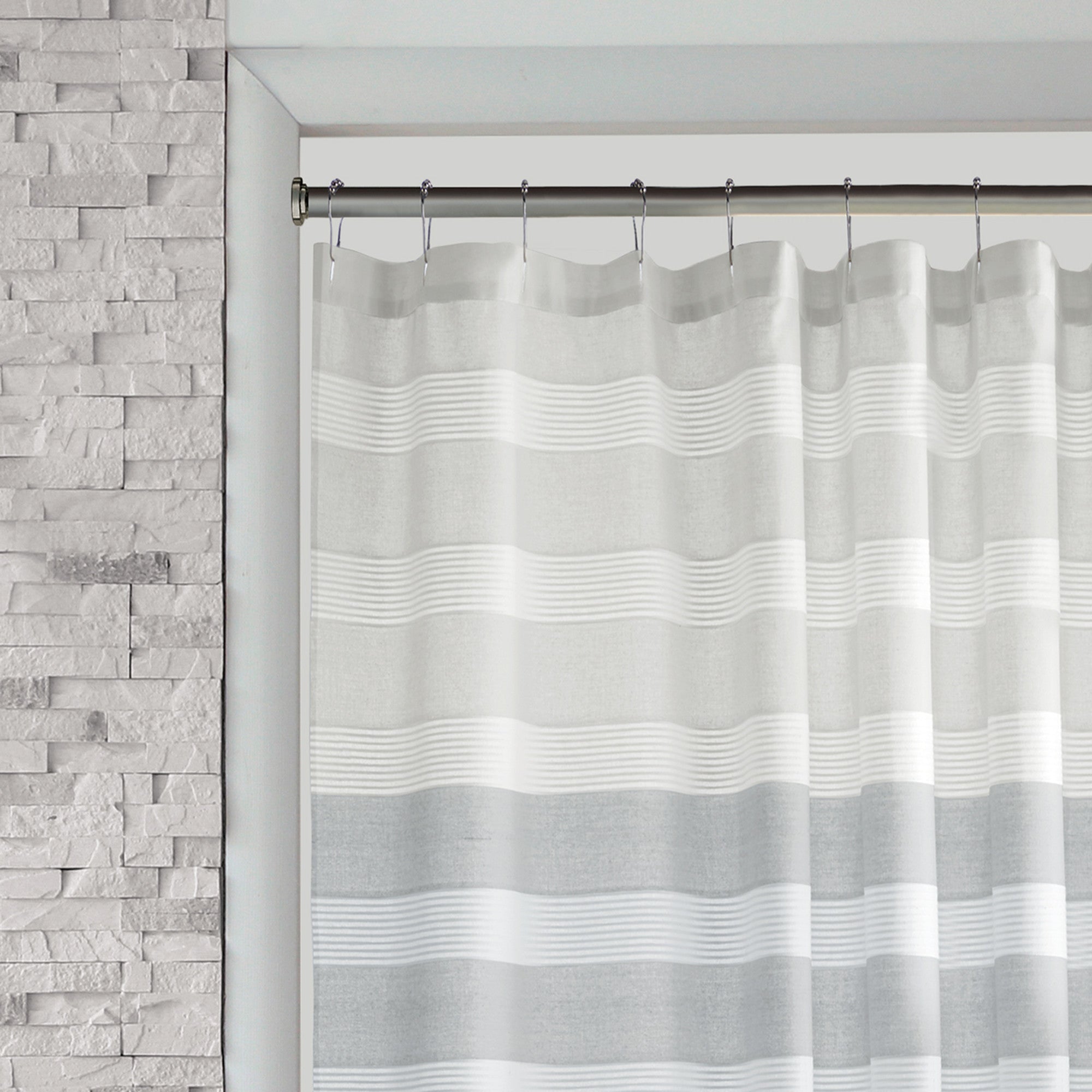 Dkny highline stripe discount shower curtain grey