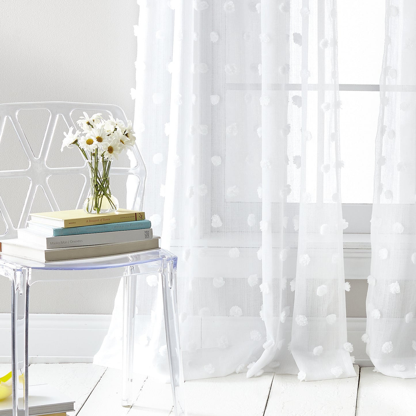 DKNY Ella Window Curtain Panel White