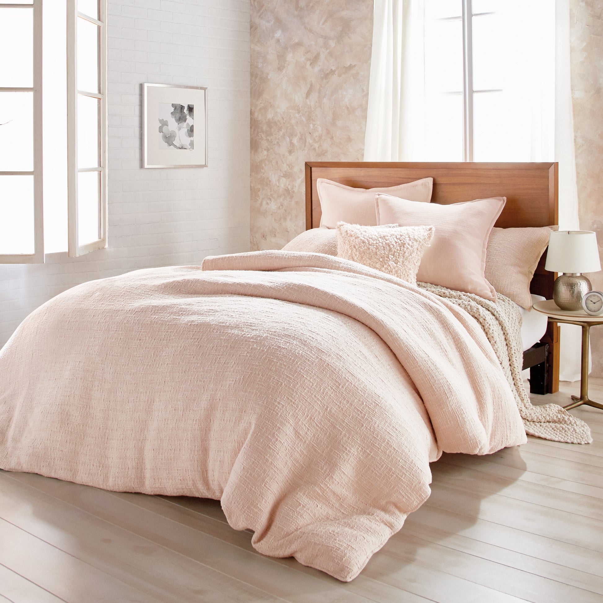 DKNY PURE Texture Bedding Duvet Collection Blush