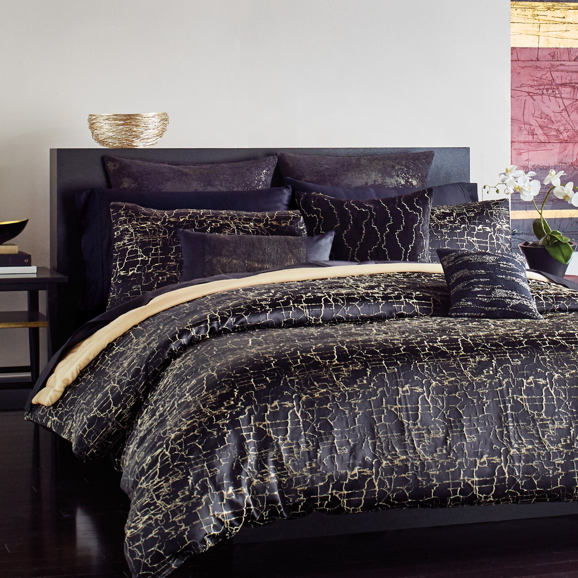 Donna Karan Black Onyx Bedding Collection 20 x 20 Decorative Pillow