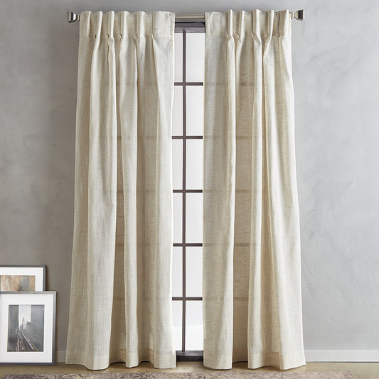 DKNY Classic Linen Inverted Pleat Curtain Panel Pair