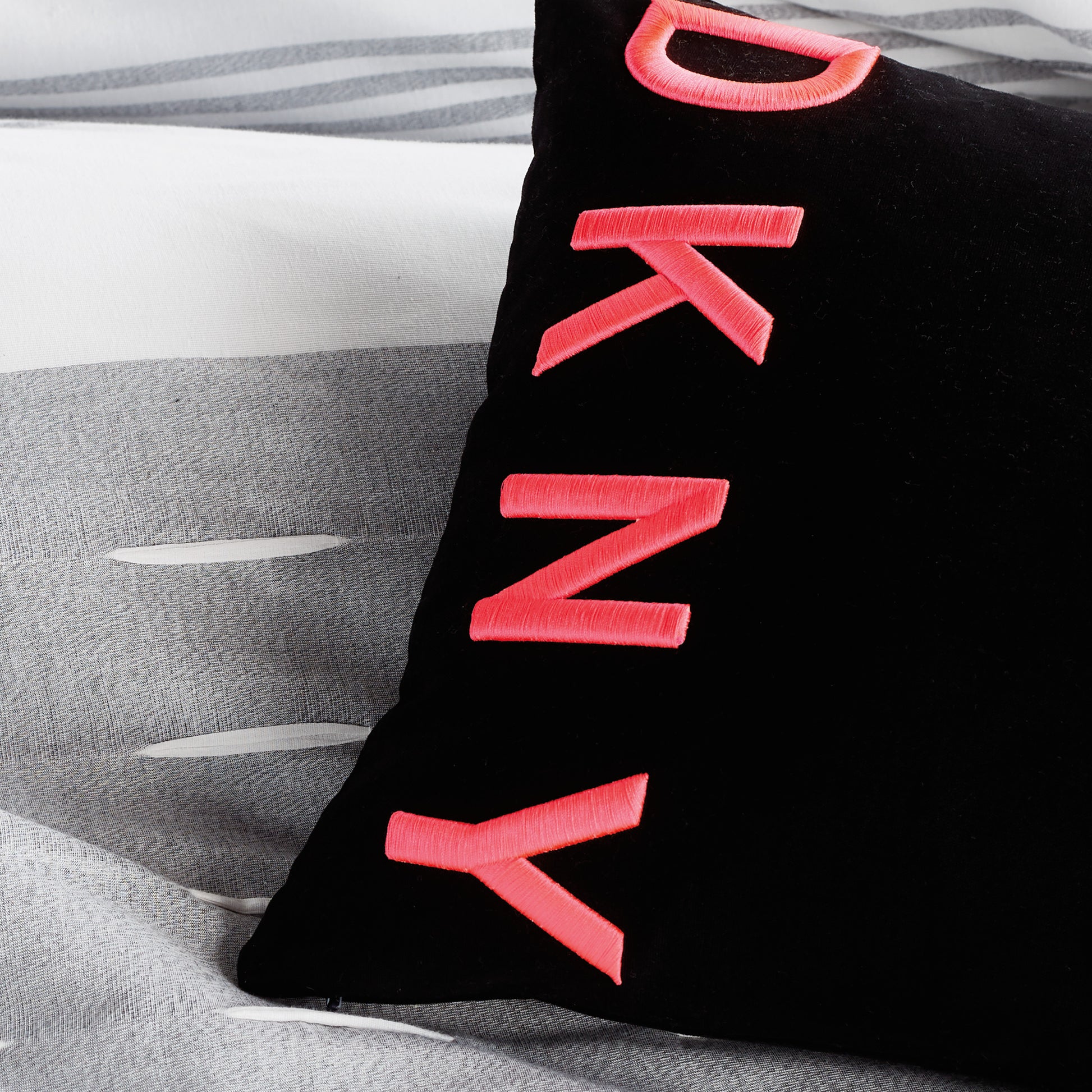 DKNY Embroidered Logo Decorative Pillow