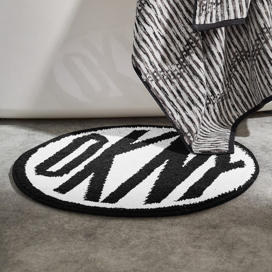DKNY Circle Logo Bath Rug Black/White