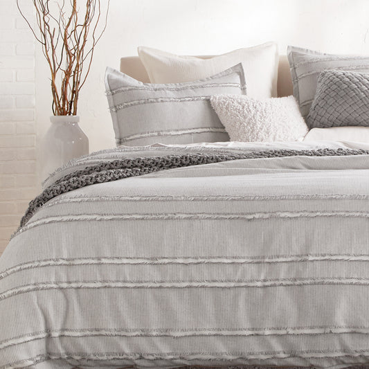 DKNY PURE Fringe Stripe Duvet Set