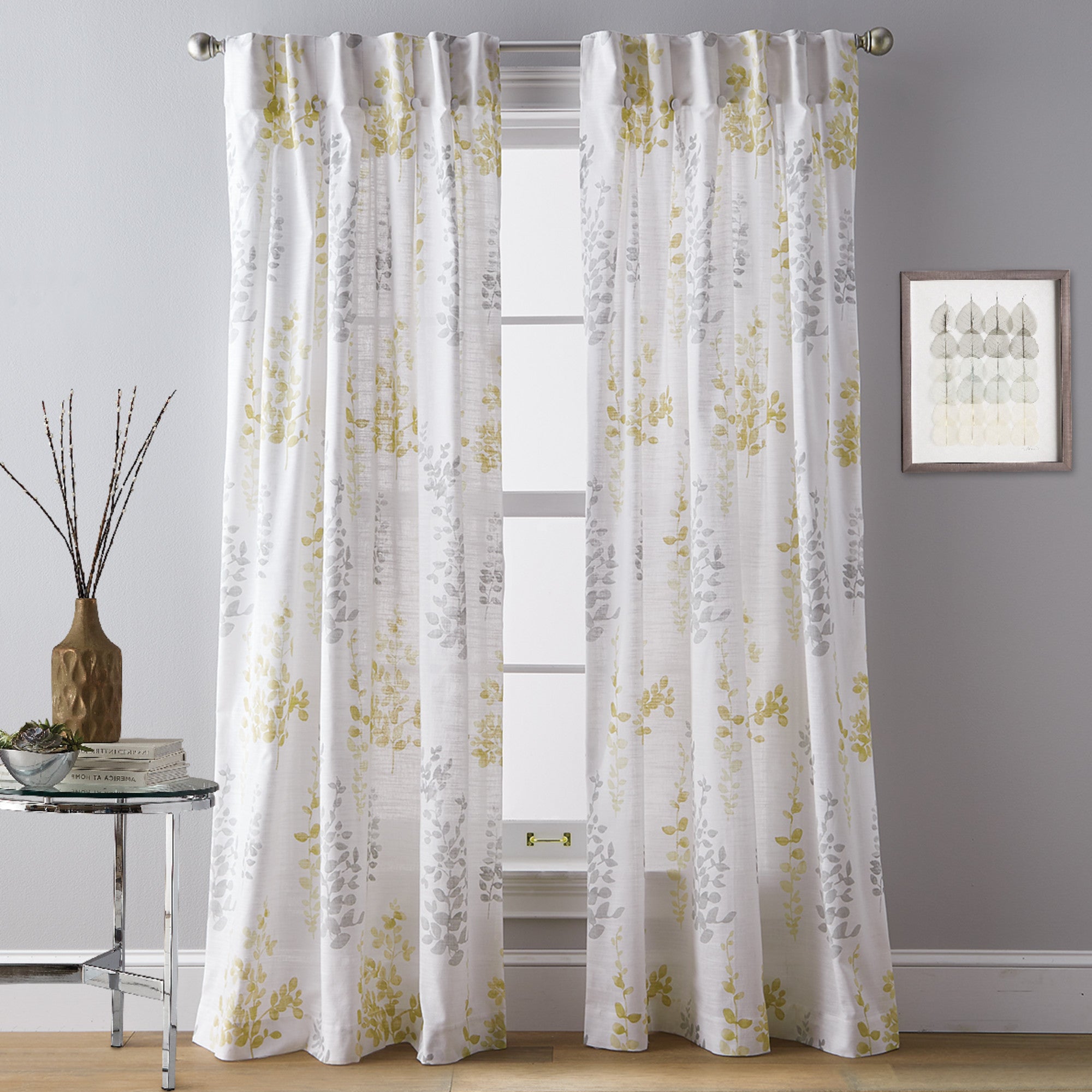 Dkny curtains discount watercolor leaves