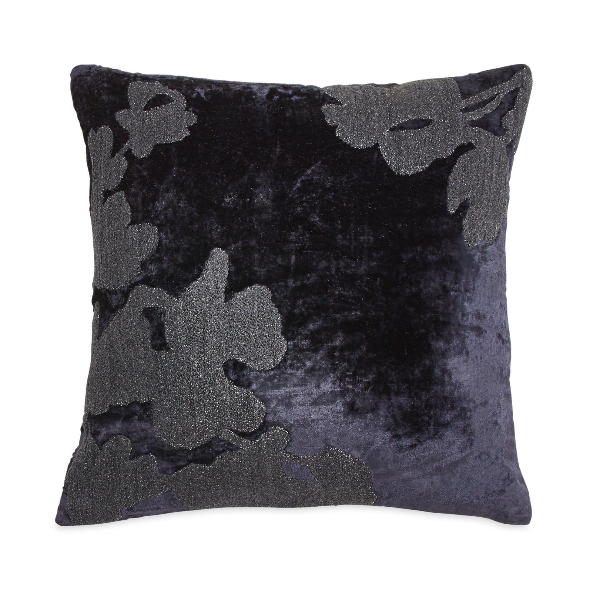 Sapphire Velvet Floral Decorative Pillow