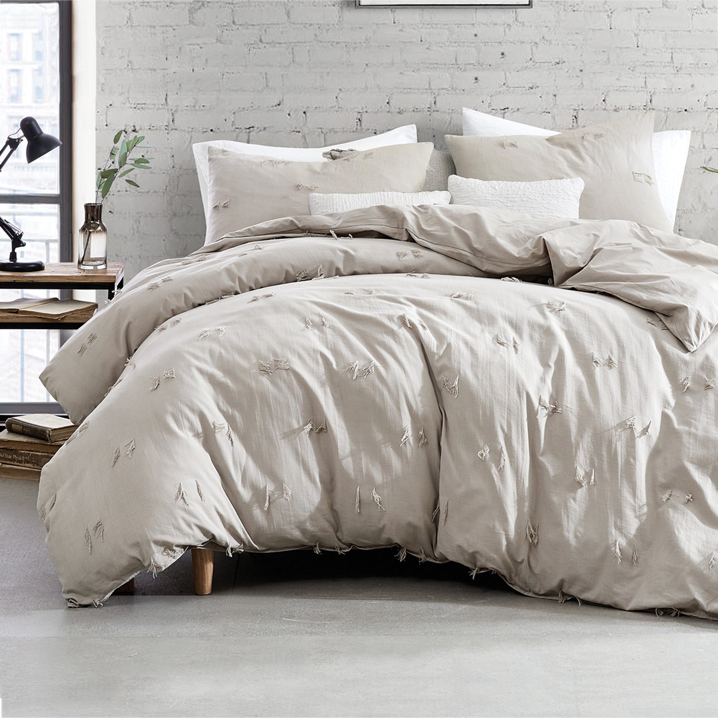 DKNY Textured Fringe Comforter Set