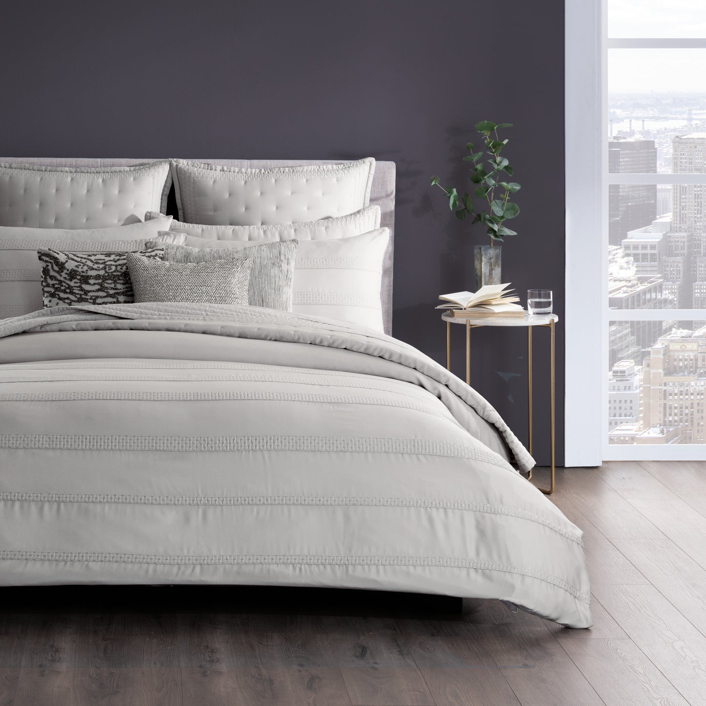 Donna Karan Essential Silk Stripe Duvet Collection