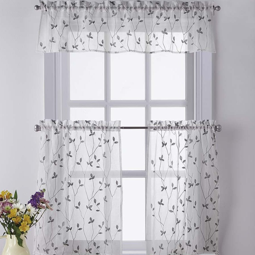 Curtainworks Botanical Embroidery Tier & Valance Separates