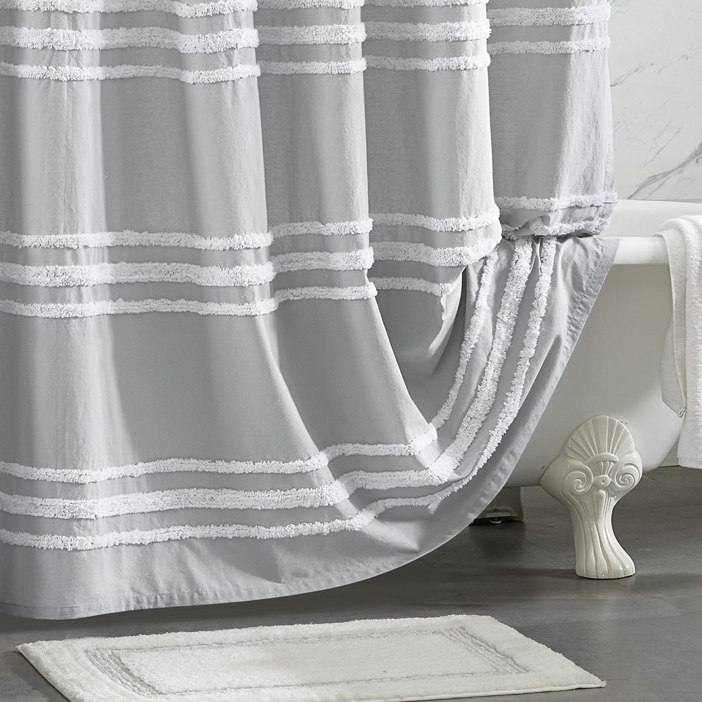 DKNY Chenille Stripe Shower Curtain
