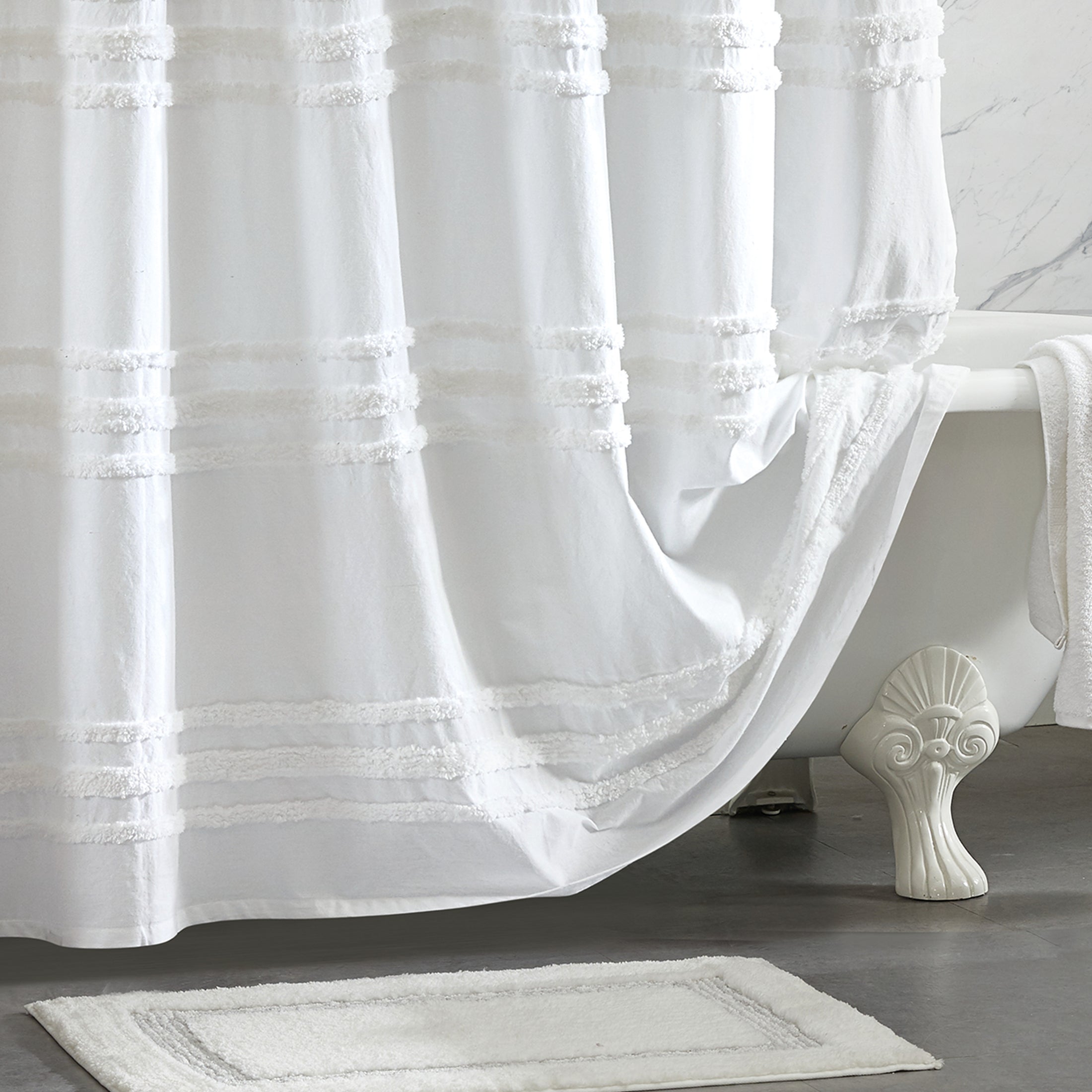 DKNY Chenille Stripe Shower Curtain – decoratd