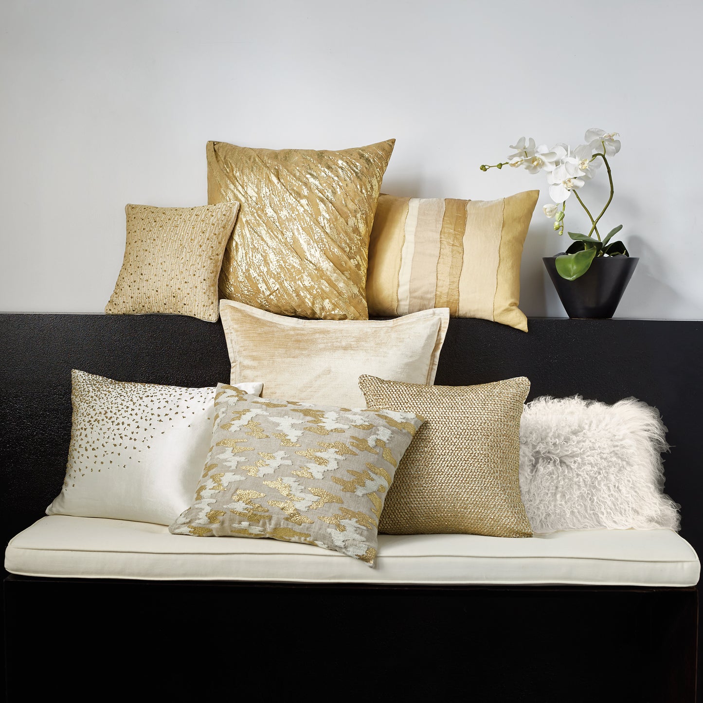 Donna Karan Gilded Collection Draped Decorative Pillow