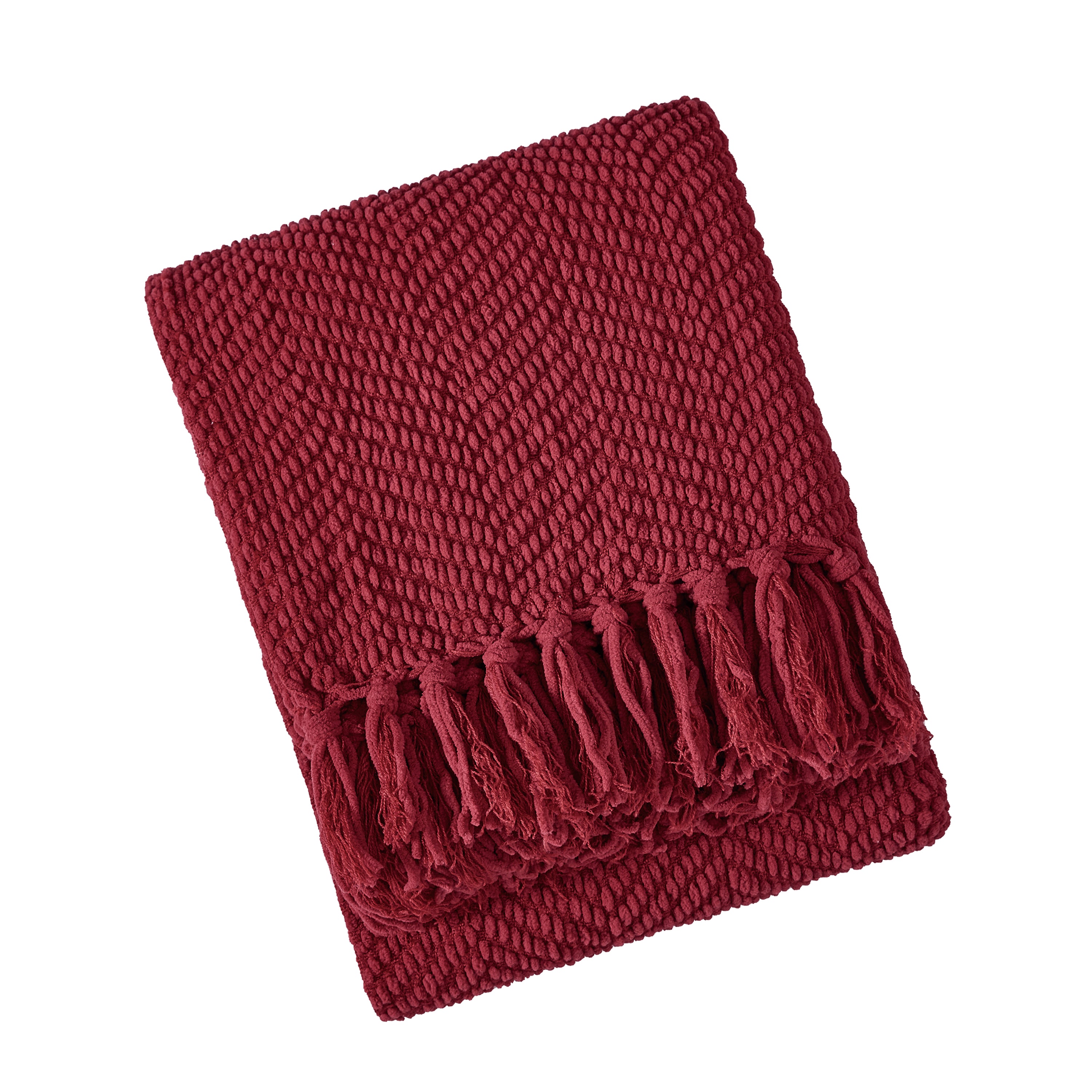 DKNY Chenille Herringbone Fringe Throw