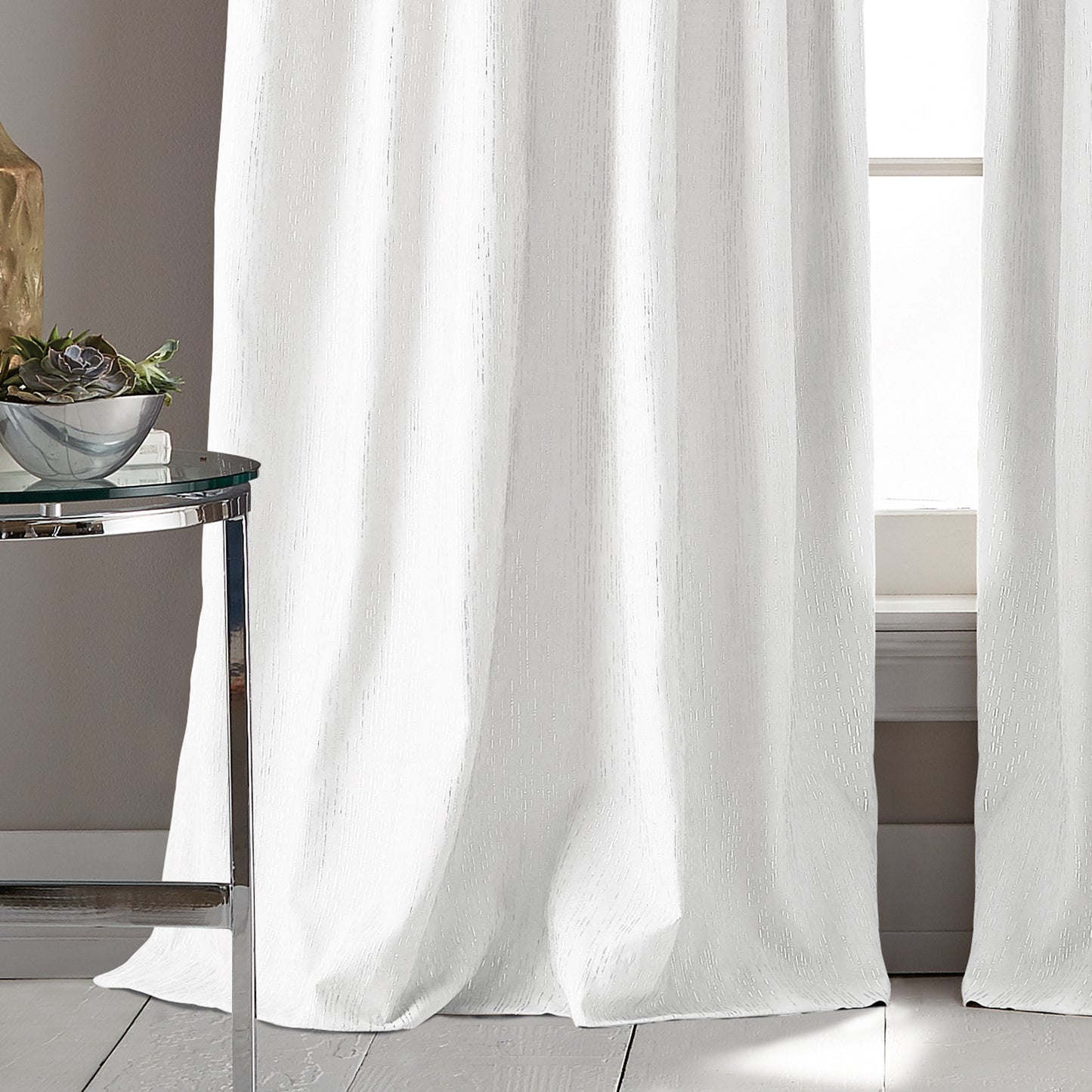 DKNY Urban Melody Window Curtain Panel Ivory