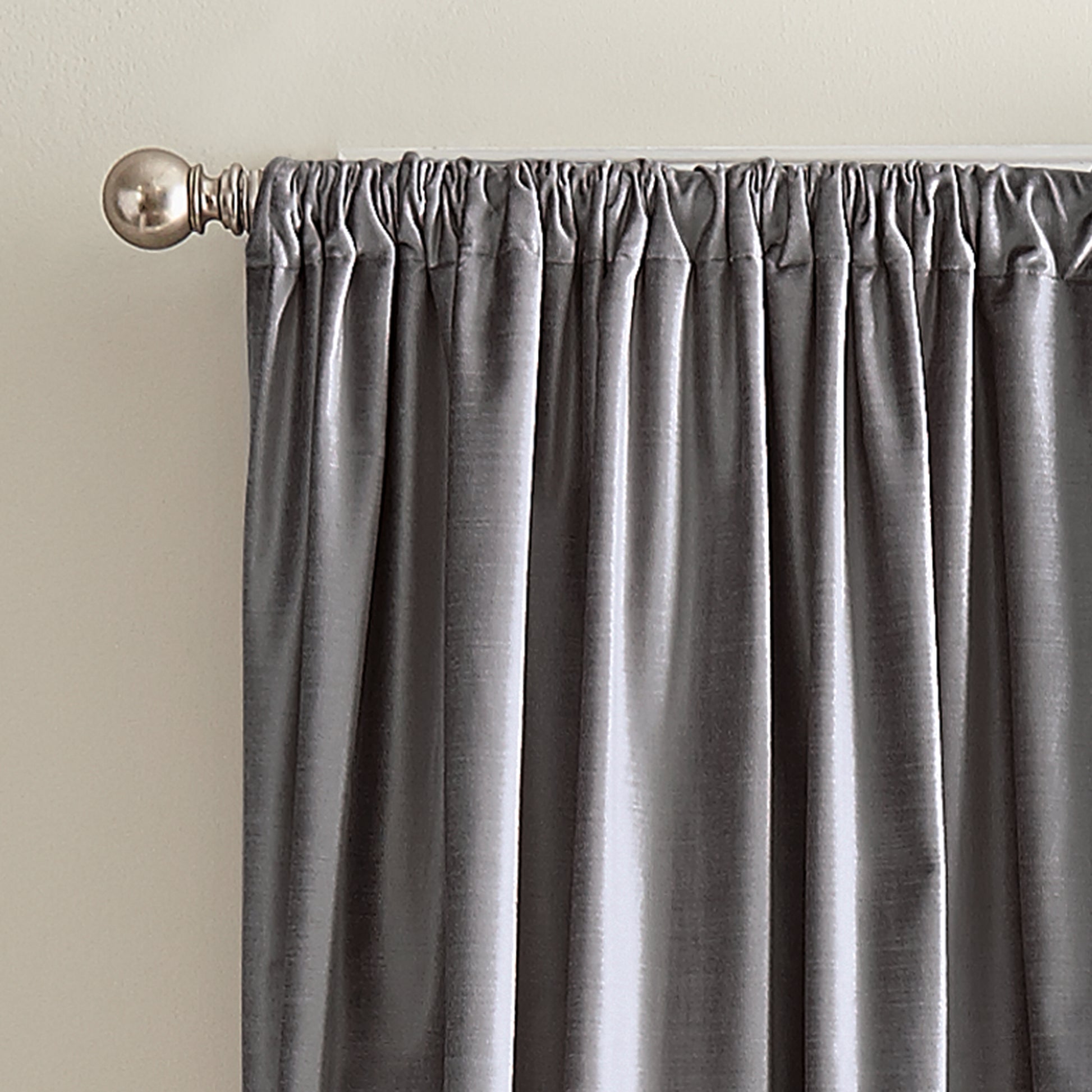 DKNY Modern Knotted Velvet Window Curtain Panel Charcoal