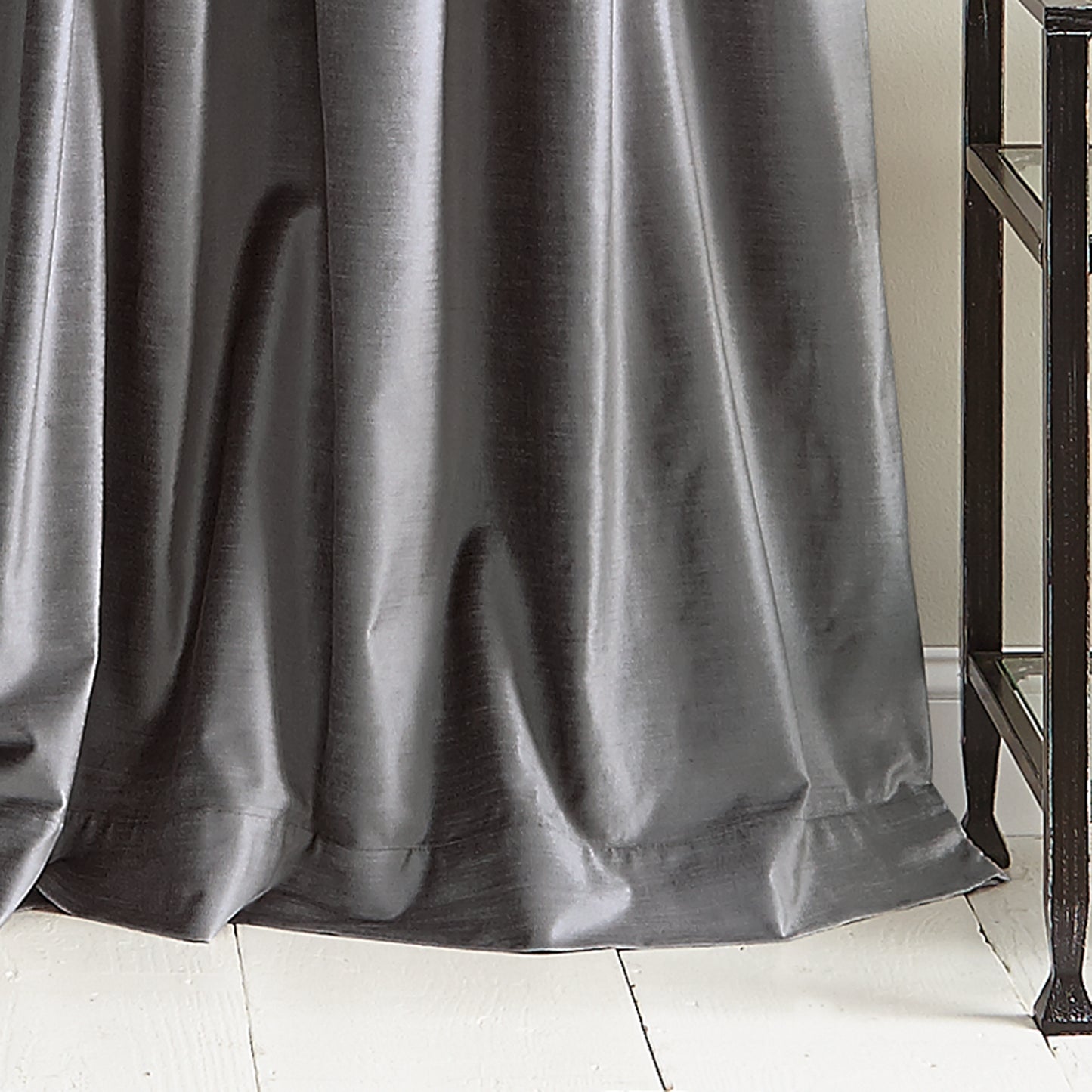 DKNY Modern Knotted Velvet Window Curtain Panel Charcoal