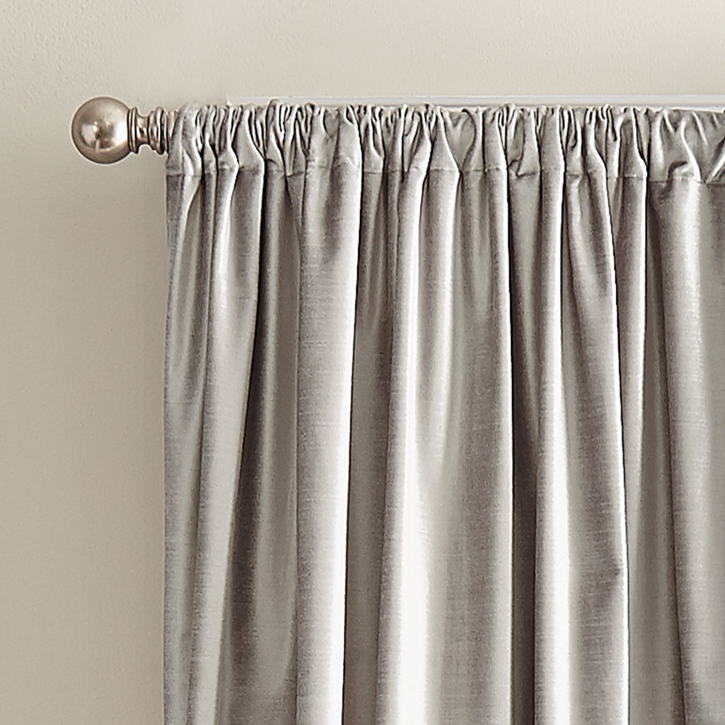 DKNY Modern Knotted Velvet Window Curtain Panel Silver