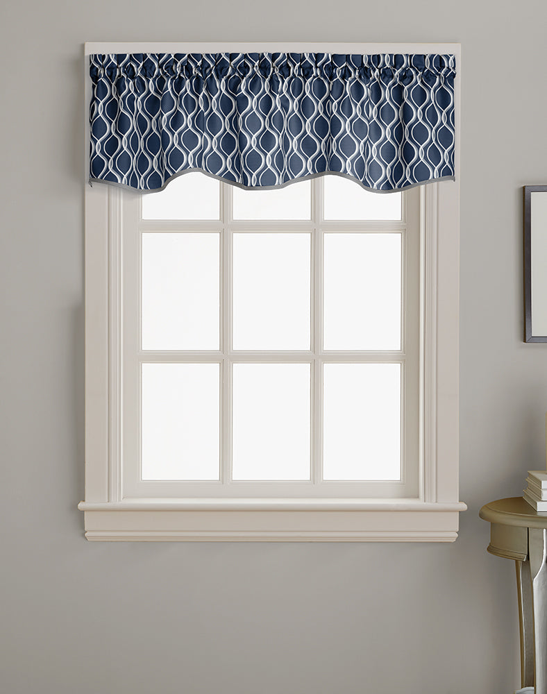 Curtainworks Morocco Scallop Valance Navy