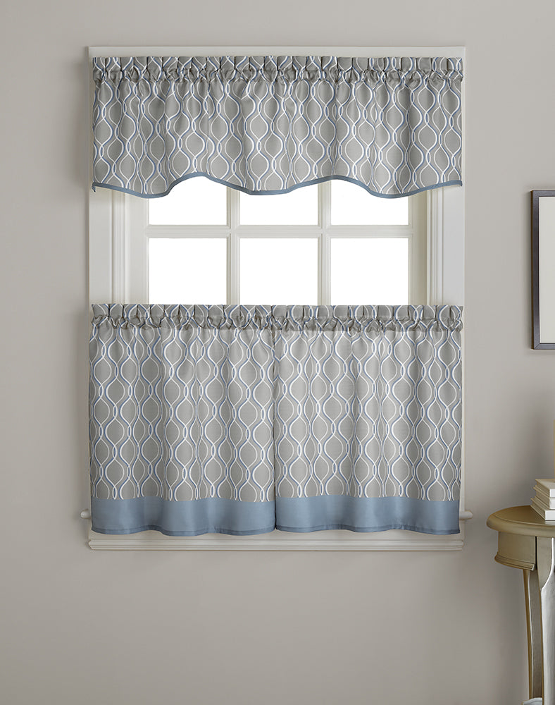 Curtainworks Morocco Tier & Valance Separates Silver