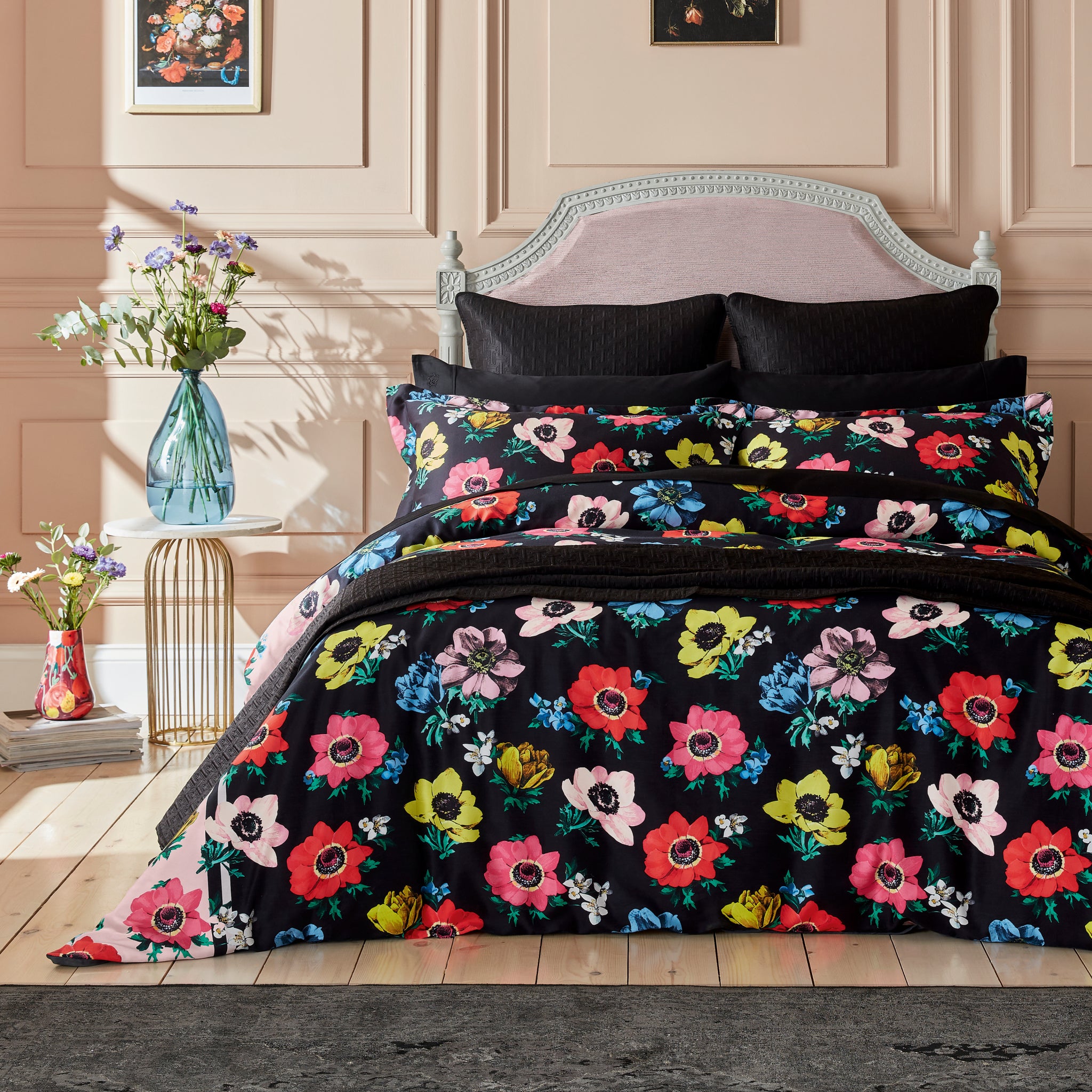 Black discount floral blanket