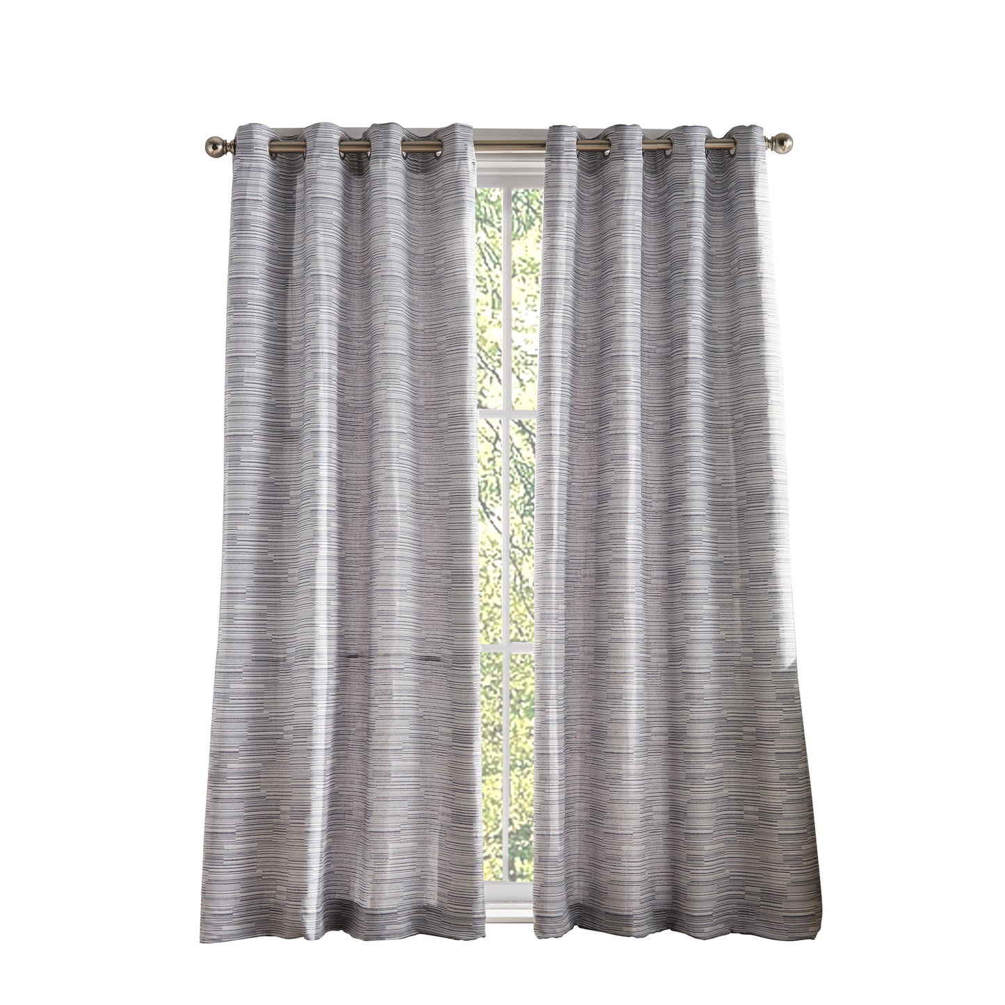 Tommy Hilfiger Offset Grid Curtain Panel Pair
